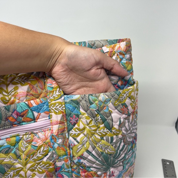 Vera Bradley recycled cotton tote bag in rainforest canopy - Picture 3 of 15